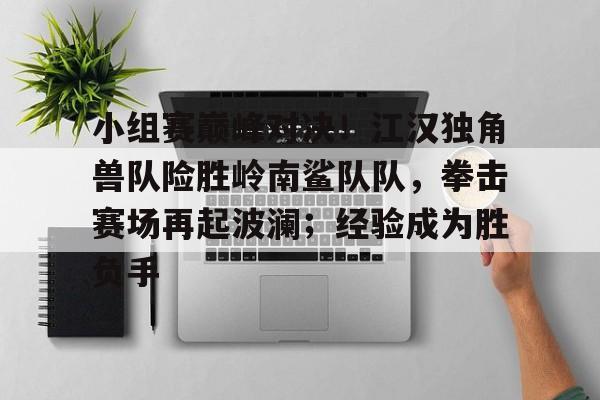 金年会app-包含小组赛巅峰对决！江汉独角兽队险胜岭南鲨队队，拳击赛场再起波澜；经验成为胜负手的词条